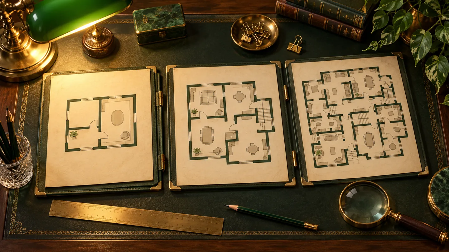 Tres expedientes visuales que representan dificultad fácil, media y difícil